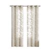 Two 84"  Tan Floral Embroidered Window Panels