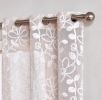 Two 84"  Blush Floral Embroidered Window Panels