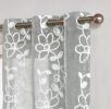 Two 96"  Silver Floral Embroidered Window Panels