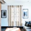 Two 84"  Beige Boho Embroidered Window Panels