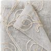 Two 84"  Beige Boho Embroidered Window Panels
