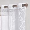 Two 96" White Boho Embroidered Window Panels