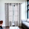 Two 96" Silver Boho Embroidered Window Panels