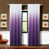 Two 84" Purple Ombre Window Curtain Panels