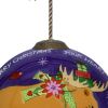 Christmas Moose Walking Hand Painted Mouth Blown Glass Ornament