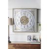 Gold and Silver Wood and Mirror Analog Exposed Gear Clock