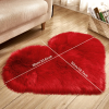 1pc Heart-Shaped Faux Sheepskin Area Rug - Soft and Plush Carpet for Home, Bedroom, Nursery, and Kid's Room - Perfect for Home Decor and Comfort - Red