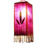 National Style Cloth Lantern With Tassel Creative Handmade Home Decor Painted Lamp Shade, Purple - Default