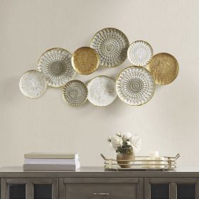 Multi-colored Geometric Metal Discs Wall Decor - as Pic
