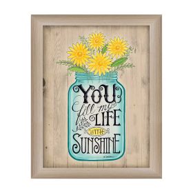 "Sunshine" By Deb Strain, Printed Wall Art, Ready To Hang Framed Poster, Beige Frame - as Pic