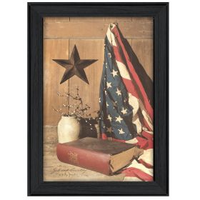 "God and Country" By Billy Jacobs, Printed Wall Art, Ready To Hang Framed Poster, Black Frame - as Pic