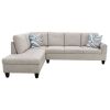Grey White Flannel Living Room Sofa - As pic