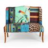 Vesta Bird Collage Print Settee, Multicolor - as Pic