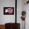 "One Nation Under God - Flag" By Lori Deiter, Printed Wall Art, Ready To Hang Framed Poster, Black Frame - as Pic