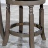 24" Counter Stool, Weathered Gray Finish, Charcoal Fabric Seat - as Pic