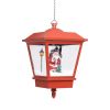 Christmas Hanging Lamp with LED Light and Santa Red 10.6"x10.6"x17.7" - Red
