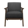 Modern Fabric Cushioned Upholstered Accent Chair With Walnut Finish