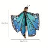 1pc, Spooktacular Creations Butterfly Wing Cape Shawl With Lace Mask And Black Velvet Antenna Headband Adult Women Halloween Costume Accessory - Blue
