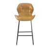 Set of 2, Leather Bar Chair with High-Density Sponge, PU Chair Counter Height Pub Kitchen Stools for Dining room,homes,bars, kitchens,Brown - as Pic