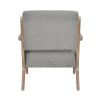 Modern Tufted Back Accent Chair 1pc Gray Upholstery Antique Finish Solid Rubberwood Unique Design Furniture - as Pic