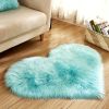 1pc Heart-Shaped Faux Sheepskin Area Rug - Soft and Plush Carpet for Home, Bedroom, Nursery, and Kid's Room - Perfect for Home Decor and Comfort - Dar