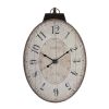 18" x 29" Antique White Oval Wall Clock, Traditional Vintage Home Decor Clock - as Pic