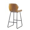 Set of 2, Leather Bar Chair with High-Density Sponge, PU Chair Counter Height Pub Kitchen Stools for Dining room,homes,bars, kitchens,Brown - as Pic