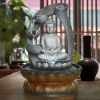 11inches Buddha Fountain Fengshui Indoor Tabletop Decorative Waterfall Kit with Submersible Pump for Office and Home Decor - 11inches