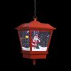 Christmas Hanging Lamp with LED Light and Santa Red 10.6"x10.6"x17.7" - Red
