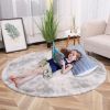 1pc, Tie-Dye Plush PV Velvet Area Rug, 62.99", American Style Round Rug, Floor Decor - Tie-dye Beige - 62.99inch