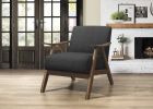 Modern Fabric Cushioned Upholstered Accent Chair With Walnut Finish