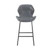 Set of 2, Leather Bar Chair with High-Density Sponge, PU Chair Counter Height Pub Kitchen Stools for Dining room,homes,bars, kitchens,Gray - as Pic