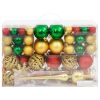 112 Piece Christmas Bauble Set Red / Green / Gold Polystyrene - Multicolour