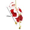 Electric Climbing Ladder Santa Claus Music Doll Christmas Ornament Decoration For Home Christmas Tree Hanging Decor NewYear Gift - Gold Chain