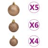 61 Piece Christmas Ball Set with Peak and 150 LEDs Rose Gold - Gold