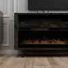 Bridgevine Home Avondale 83 Inch Electric Fireplace TV Console, for TVs up to 95 inches, Charcoal-Brown Finish - as Pic