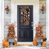 19.7 Inch Hallowe 'en wreath door hanging wreath Hallowe 'en scary pumpkin wreath door decorative pendant garden - 40cm