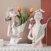 Modern Decorative Artificial Flower Vase Butterfly Girl Sculptures Interior Home Resin Ornaments Household Decoration Vases Hot - White