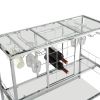 Contemporary Chrome Wine Rack Silver Modern Glass Metal Frame Wine Storage RT - as pic