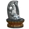 11inches Buddha Fountain Fengshui Indoor Tabletop Decorative Waterfall Kit with Submersible Pump for Office and Home Decor - 11inches