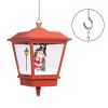 Christmas Hanging Lamp with LED Light and Santa Red 10.6"x10.6"x17.7" - Red