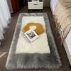 1pc, Soft and Fluffy Sheepskin Rug for Bedroom and Living Room - Non-Slip and Machine Washable Carpet for Dormitory and Room Decor - Pink + White - 31
