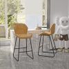 Set of 2, Leather Bar Chair with High-Density Sponge, PU Chair Counter Height Pub Kitchen Stools for Dining room,homes,bars, kitchens,Brown - as Pic