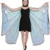 1pc, Spooktacular Creations Butterfly Wing Cape Shawl With Lace Mask And Black Velvet Antenna Headband Adult Women Halloween Costume Accessory - Blue
