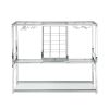 Contemporary Chrome Wine Rack Silver Modern Glass Metal Frame Wine Storage RT - as pic