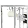 Contemporary Chrome Wine Rack Silver Modern Glass Metal Frame Wine Storage RT - as pic