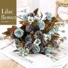 11pcs Bouquet Of DRIED Flowers ROSE Roses Bouquet Of Natural Air Dried Nordic Wind Wedding Home Decoration Valentine Day Gift - A - 11pcs