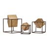 Quad Gold Cubes 3-piece Tabletop Decor Set - as Pic