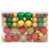 112 Piece Christmas Bauble Set Red / Green / Gold Polystyrene - Multicolour