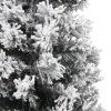 Slim Artificial Christmas Tree with Flocked Snow Green 5 ft PVC - Green